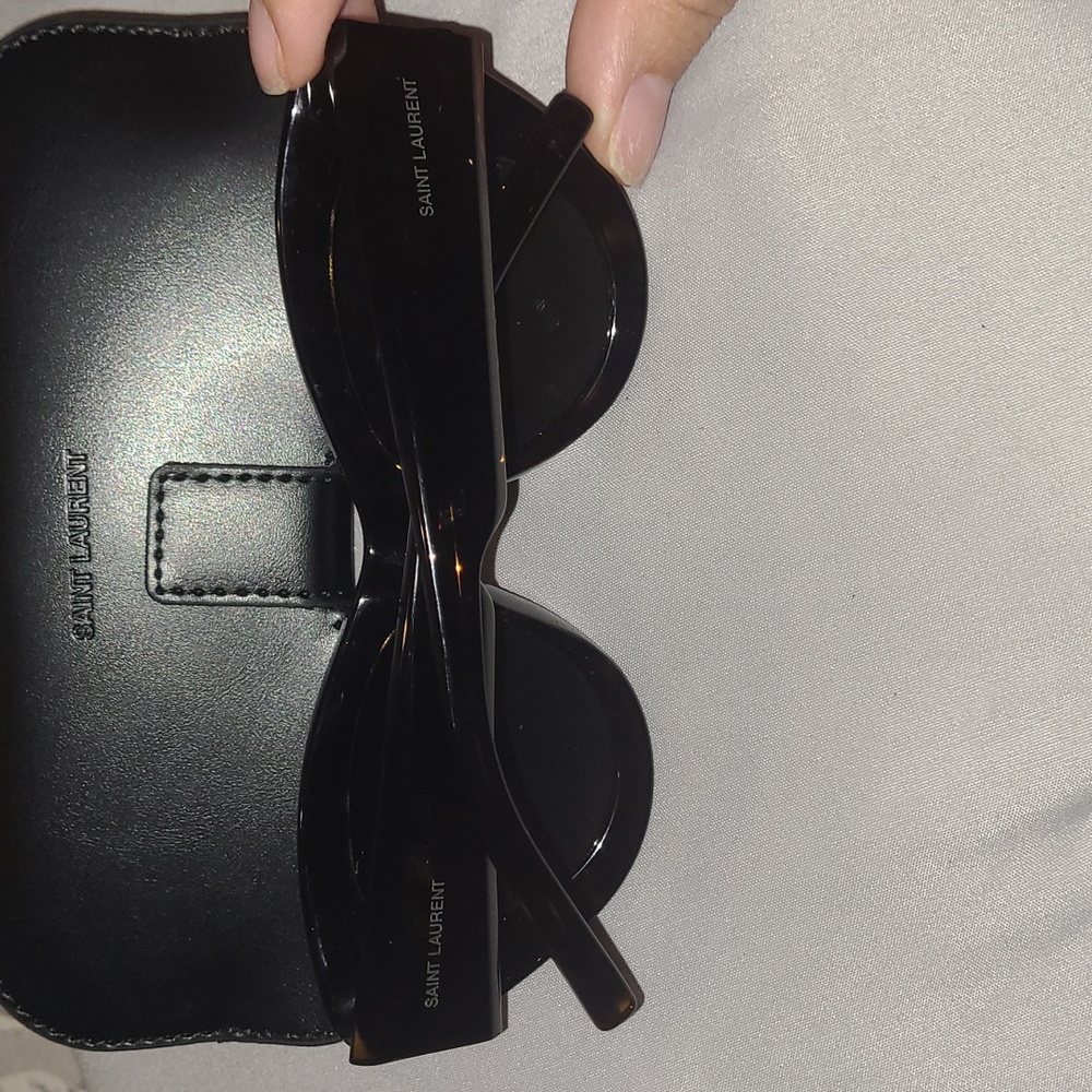 Saint Laurent Black Sunglasses with Leather Case - Picture 6 of 7